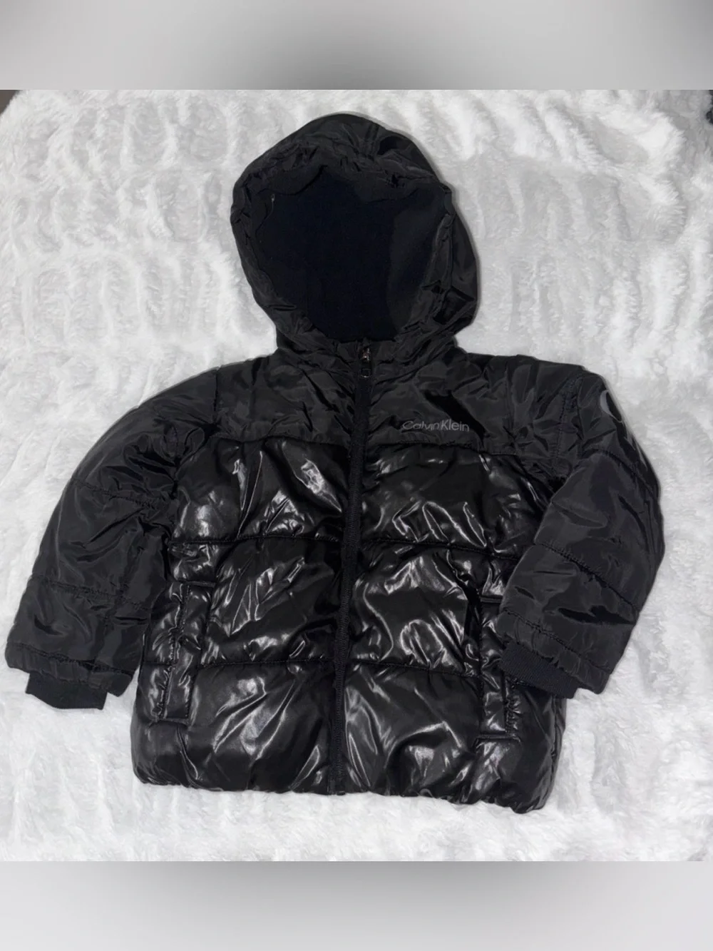 Calvin Klein Kids Black Hooded Puffer Coat